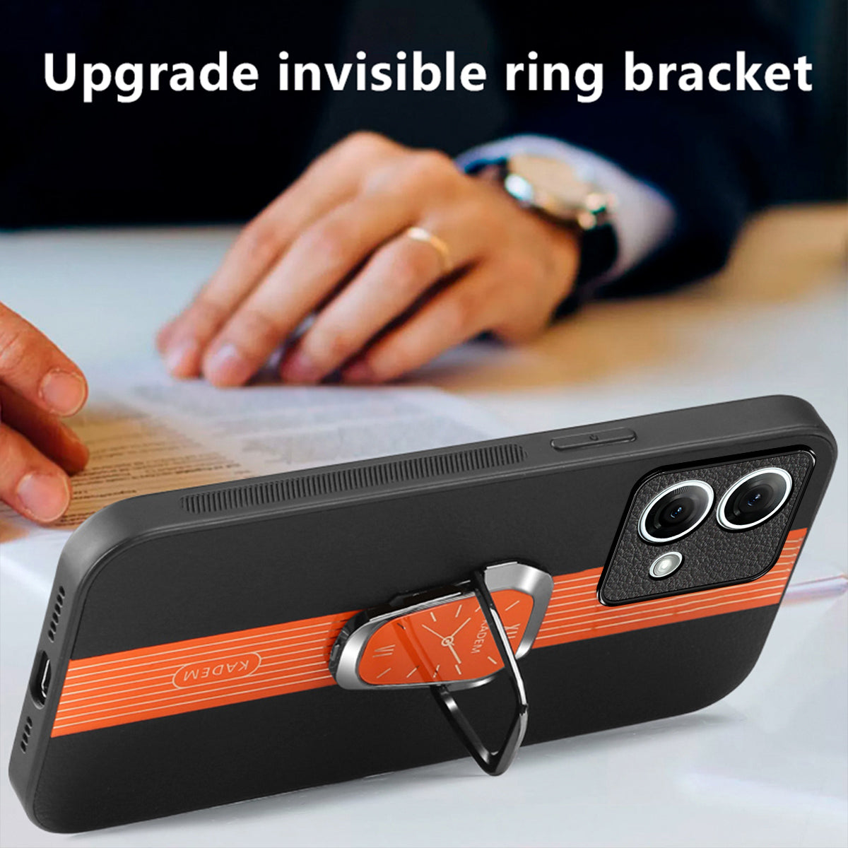 KADEM For Motorola Moto G84 5G Kickstand Mobile Phone Case PU+TPU+Acrylic Cover Anti-Scratch Phone Shell KADEM For Motorola Moto G84 5G Kickstand Mobile Phone Case PU+TPU+Acrylic Cover Anti-Scratch Phone Shell